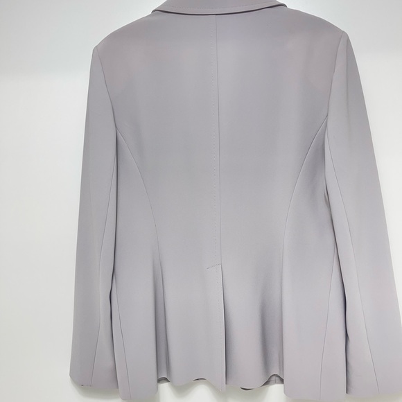 New St. John platinum silk lined blazer black label sz 14 - Picture 3 of 10